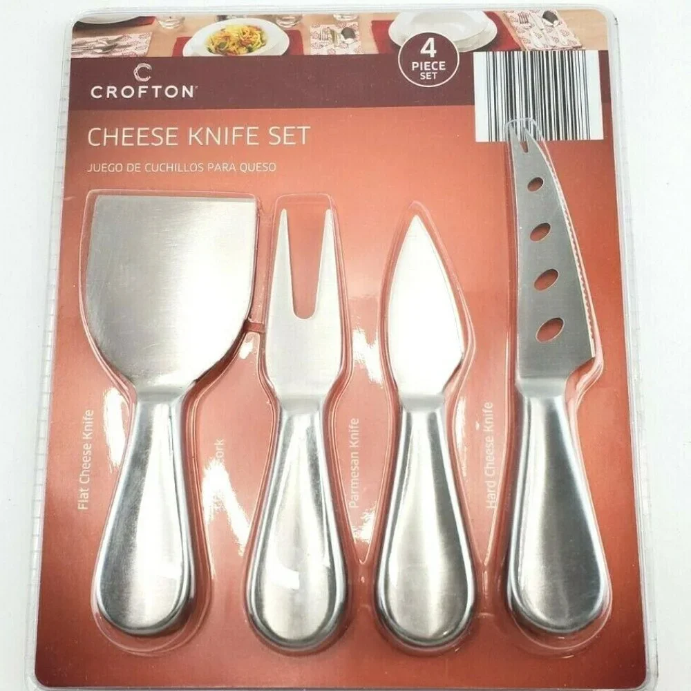 Crofton 4 Piece Cheese Knife Set Stainless Steel Blade Brand New in Package